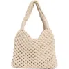 Bcbg Woven Shoulder Bag With Removable Pouch In Taupe