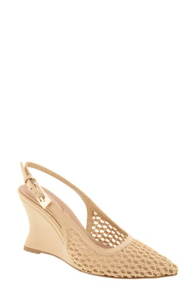 Bcbg Xyla Slingback Pointed Toe Wedge Pump In Neutral