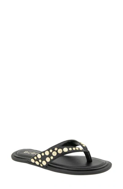 Bcbg Zelilya Studded Flip Flop In Black