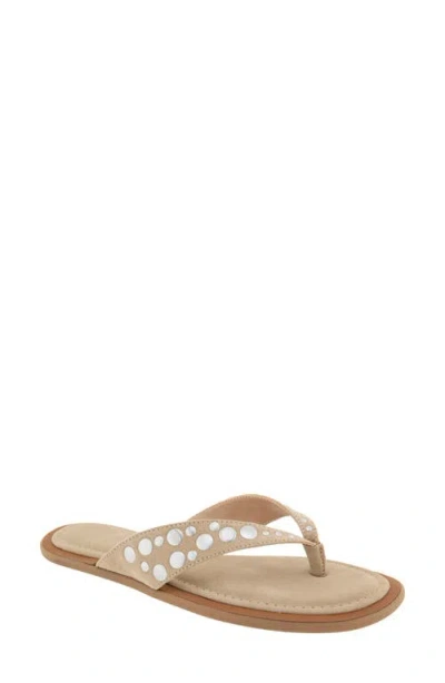 Bcbg Zelilya Studded Flip Flop In Neutral