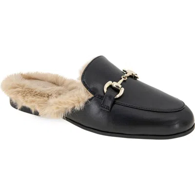 Bcbg Zorie Faux Fur Bit Mule In Black