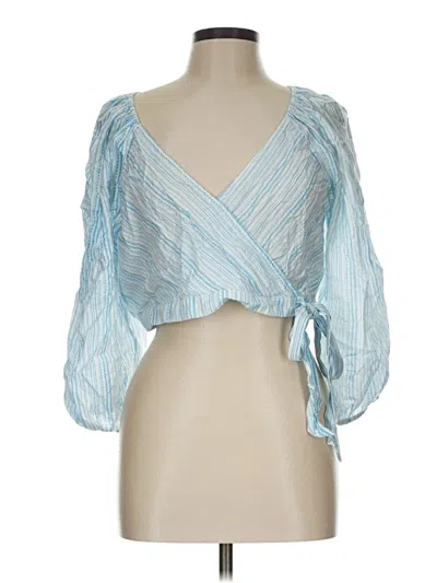 Pre-owned Bcbgeneration 3/4 Sleeve Blouse In Blue