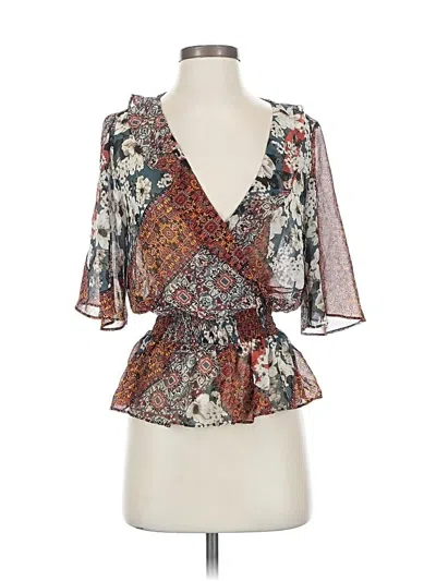 Pre-owned Bcbgeneration 3/4 Sleeve Blouse In Brown