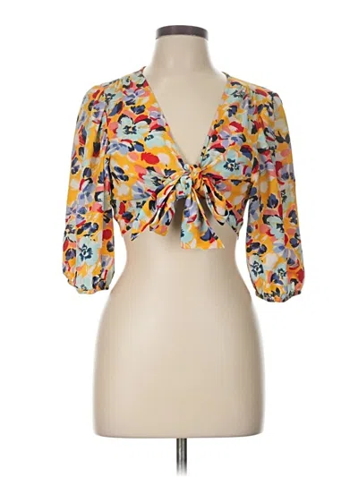 Pre-owned Bcbgeneration 3/4 Sleeve Blouse In Yellow