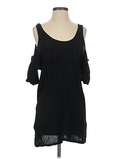 Pre-owned Bcbgeneration 3/4 Sleeve Top Black Cold Shoulder Neckline Tops