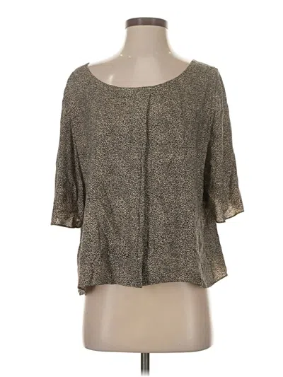 Pre-owned Bcbgeneration 3/4 Sleeve Top Gray Square Neckline Tops