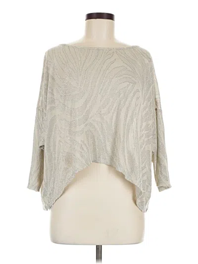 Pre-owned Bcbgeneration 3/4 Sleeve Top Silver Cowl Neck Tops