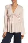Bcbgeneration Babydoll Belted Blouse In Pink In Pink