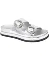 Bcbgeneration Women's Batina Rhinestone Buckle Double Band Flat Sandals