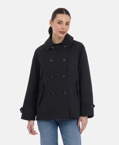 Bcbgeneration Women's Short Double Breasted Trench Coat In Black
