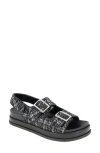 Bcbgeneration Beena Platform Sandal In Black-white Boucle