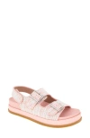 Bcbgeneration Beena Platform Sandal In Pink-white Boucle