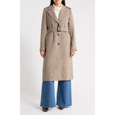 Bcbgeneration Belted Flange Trench Coat In Brown