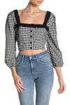 Bcbgeneration Crop Ruffled Gingham Top In Multicolor In Multi