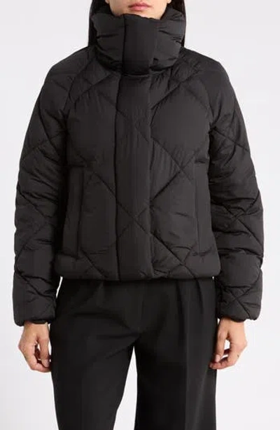 Bcbgeneration Diamond Quilted Cloud Puffer Jacket In Black