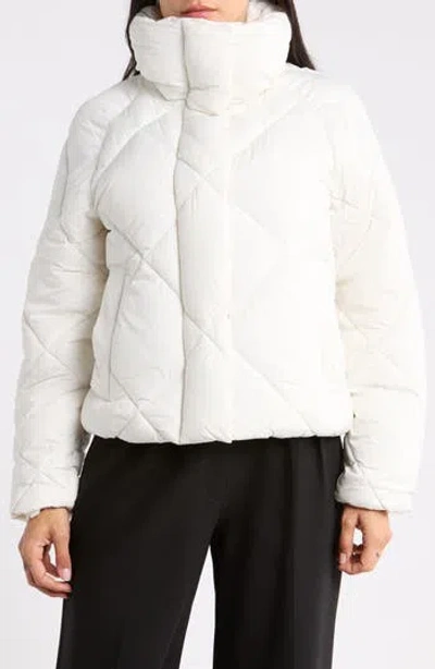 Bcbgeneration Diamond Quilted Cloud Puffer Jacket In White