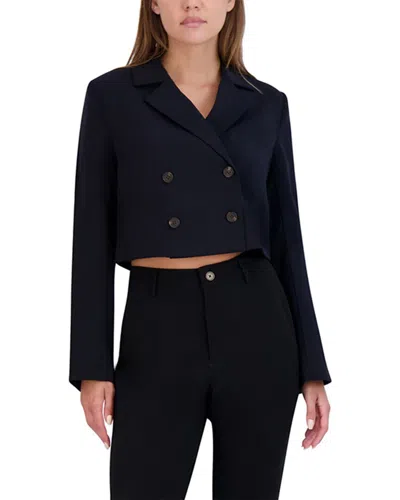 Bcbgeneration Double-breasted Cropped Jacket In Black