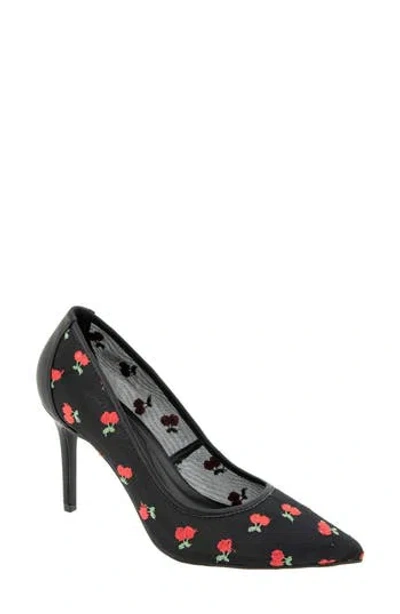 Bcbgeneration Embroidered Pointed Toe Pump In Black