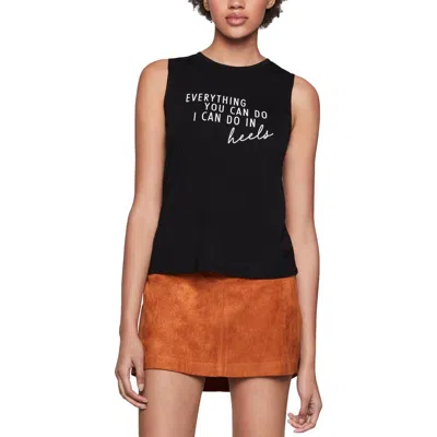 Bcbgeneration Everything You Can Do Womens Graphic Sleeveless Tank Top In Black