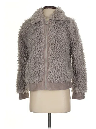 Pre-owned Bcbgeneration Faux Fur Jacket In Gray