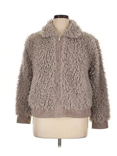 Pre-owned Bcbgeneration Faux Fur Jacket In Gray