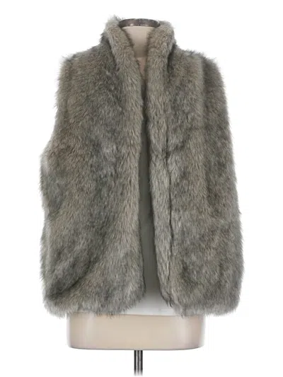 Pre-owned Bcbgeneration Faux Fur Vest In Gray