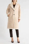 Bcbgeneration Faux Shearling Lined Faux Suede Coat In Neutral