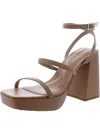 Bcbgeneration Galana Womens Faux Leather Square Toe Heels In Beige