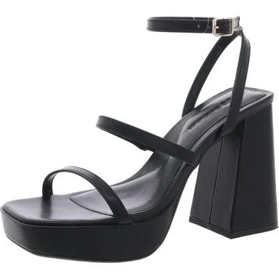 Bcbgeneration Galana Womens Faux Leather Square Toe Heels In Black