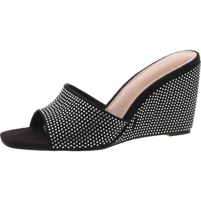 BCBGENERATION GIANI WOMENS OPEN TOE RHINESTONE SLIDE SANDALS
