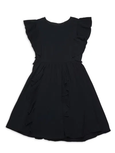 Bcbgeneration Kids'  Girl's Ruffle Trim Dress In Black