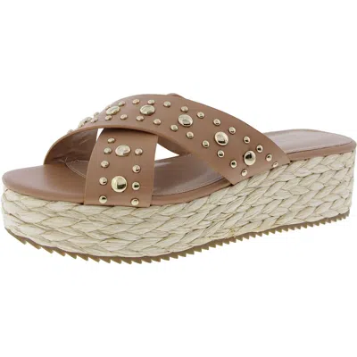 Bcbgeneration Gladda Womens Woven Faux Leather Slide Sandals In Multi