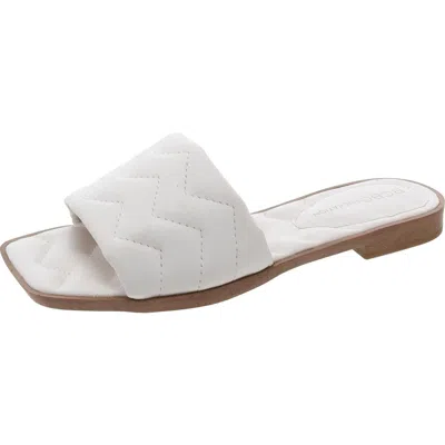 Bcbgeneration Gn226010 Womens Textured Faux Leather Flat Shoes In White