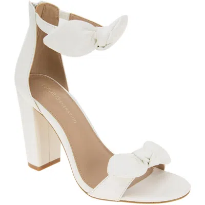 Bcbgeneration Gn229610 Womens Block Heel Faux Leather Ankle Strap In White