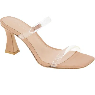 Bcbgeneration Gn242626 Womens Block Heel Manmade Slide In Clear,tan