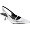 Bcbgeneration Gn246640 Womens Adjustable Manmade Slingback Heels In Silver