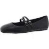 Bcbgeneration Harisa Womens Faux Leather Mary Jane Ballet Flats In Black