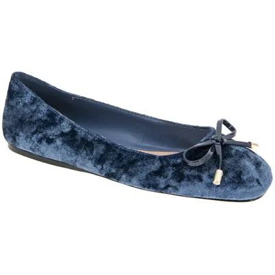 Bcbgeneration Hartly 2 Womens Bow Velvet Ballet Flats In Naval Blue