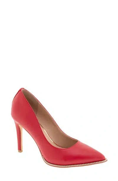 Bcbgeneration Hiarlia Chain Trim Pointed Toe Pump In Red