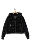 Bcbgeneration Hooded Faux Fur Lined Water Resistant Puffer Jacket In Black