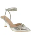 Bcbgeneration Ildy Womens Satin Rhinestone Slingback Heels In Gold