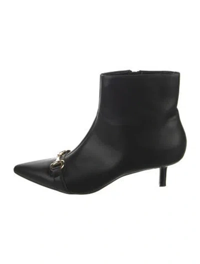 Pre-owned Bcbgeneration Interlocking G Horsebit Leather Boots In Black