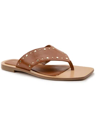 Bcbgeneration Ixina Womens Leather Thong Sandals In Brown