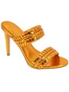 BCBGENERATION JENDI WOMENS FAUX LEATHER WOVEN HEEL SANDALS