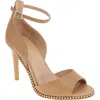 Bcbgeneration Jessika Snake Embossed Ankle Strap Sandal In Neutral