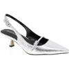 Bcbgeneration Gn246640 Womens Adjustable Manmade Slingback Heels In Silver