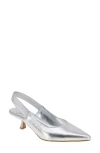 Bcbgeneration Kayla Pointed Toe Kitten Heel Pump In Silver