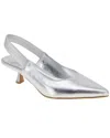 Bcbgeneration Kayla Pointed Toe Kitten Heel Pump In Metallic