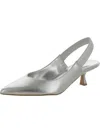 Bcbgeneration Kayla Pointed Toe Kitten Heel Pump In Silver