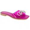 Bcbgeneration Laffi Womens Bow Man Made Slide Sandals In Viva Pink